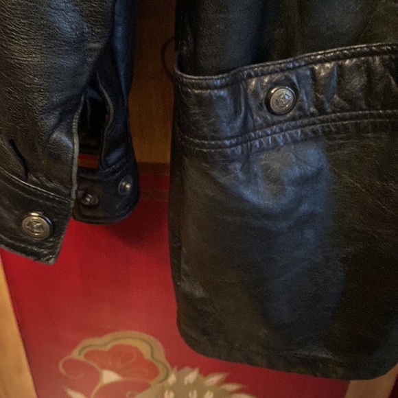 Vintage Heavyweight Leather Coat By F C I Leather Garments. See Pics! SZ L - Picture 6 of 15